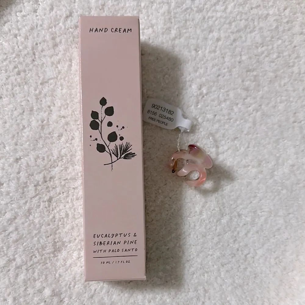 free people Gift Bundle Eucalyptus & Siberian Pine Hand Cream Pink Marble Clip